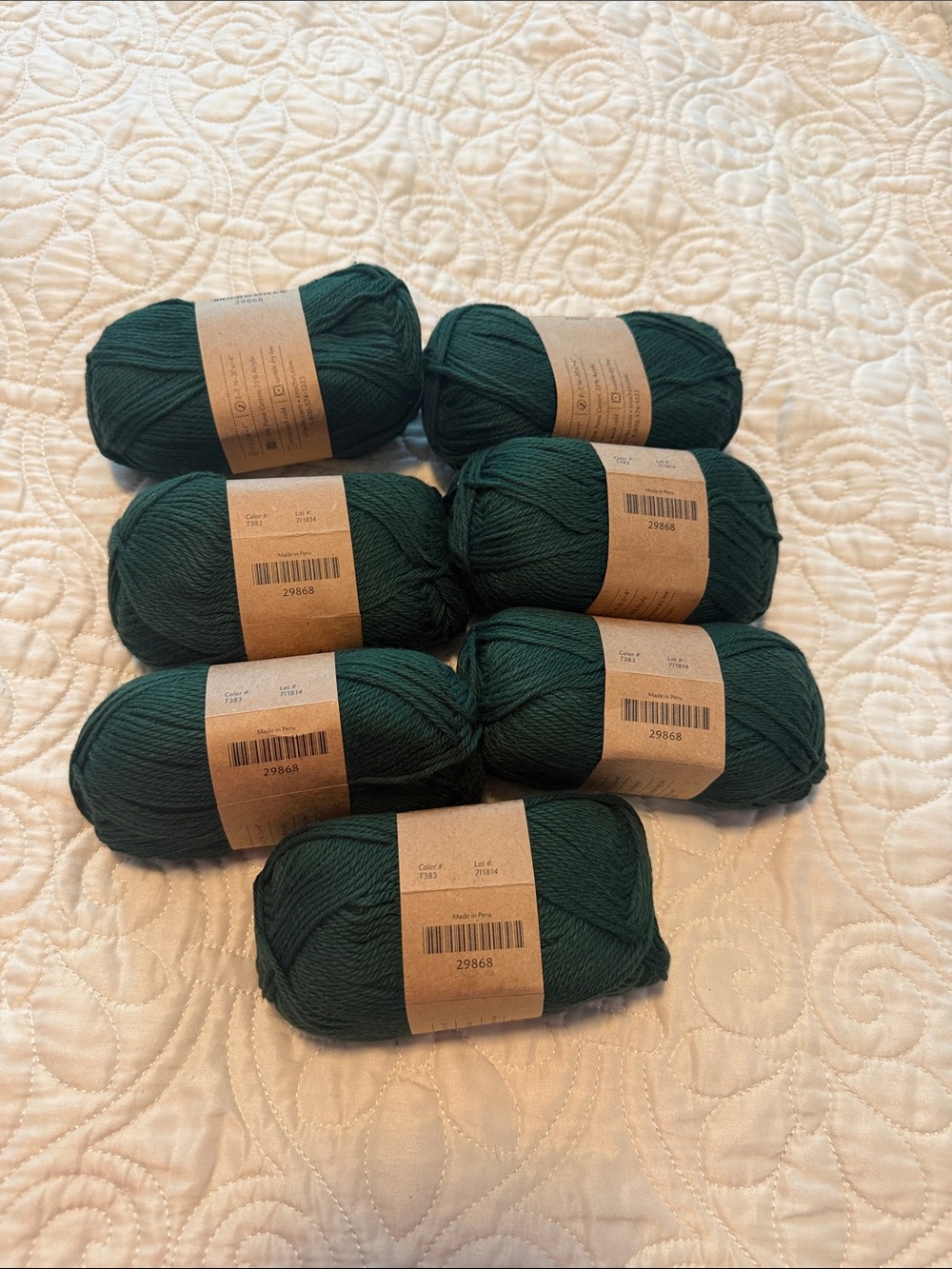 Deep Green Yarn Skeins - Pack of 7